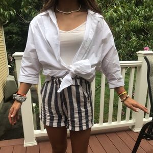 White silver-circle button up